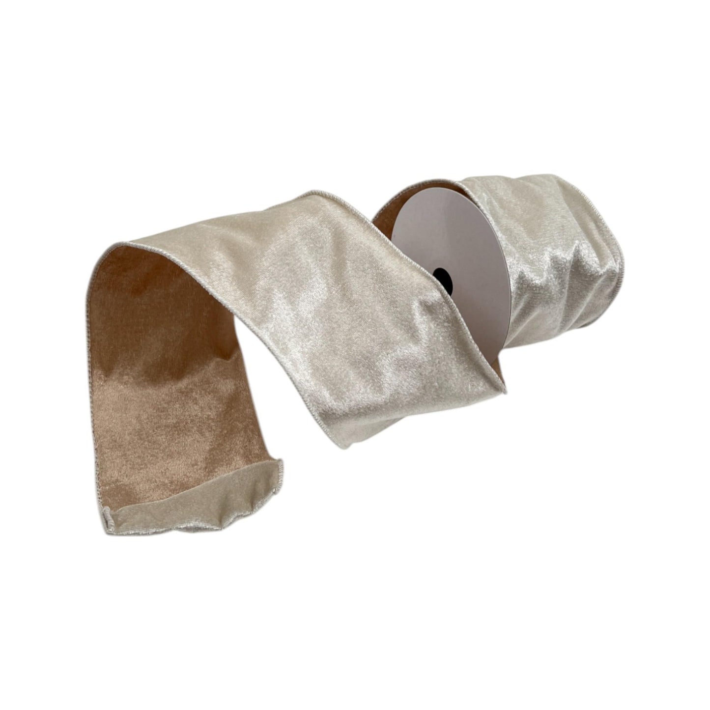 Cinta champán velvet alambrada ancha