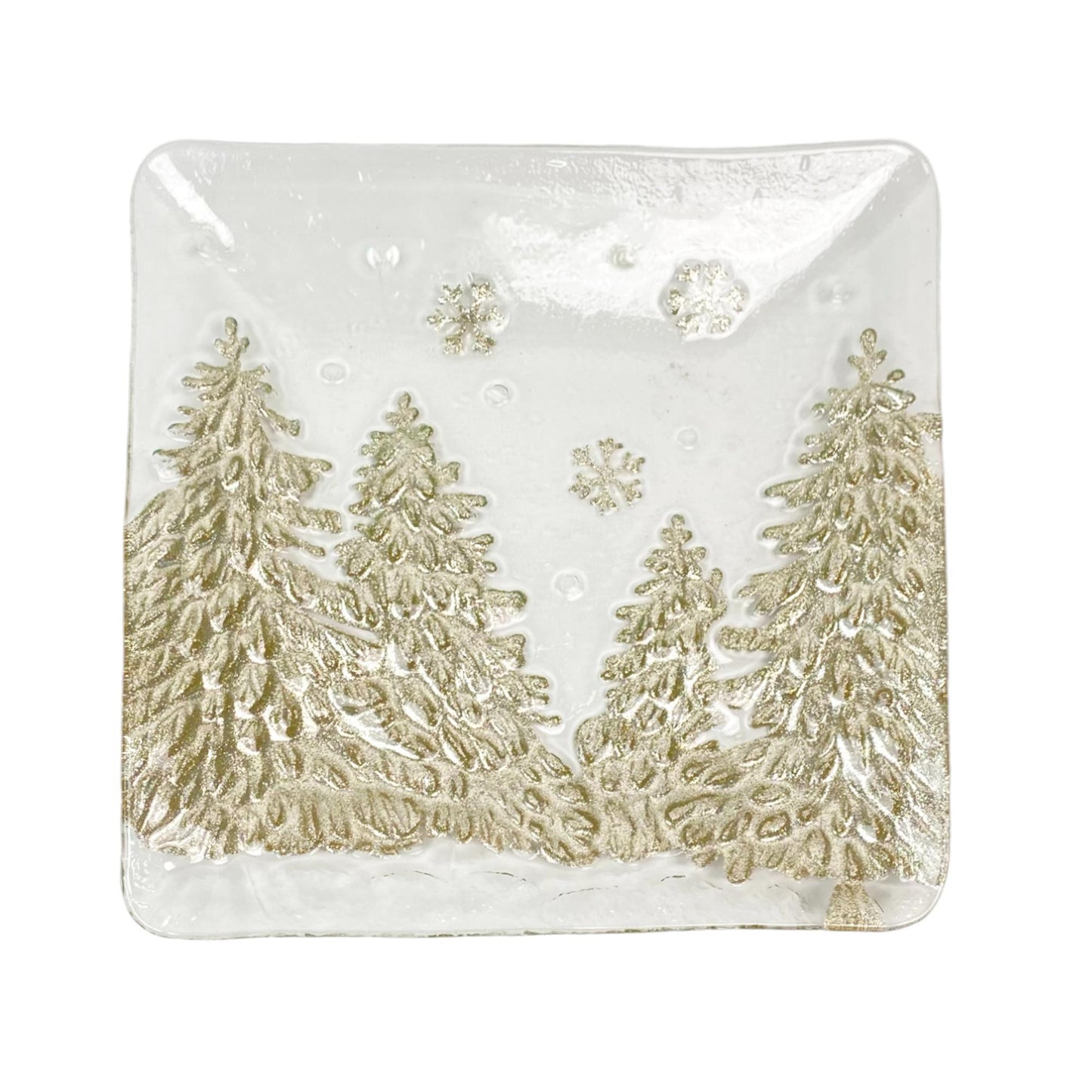 Plato vidrio navideño