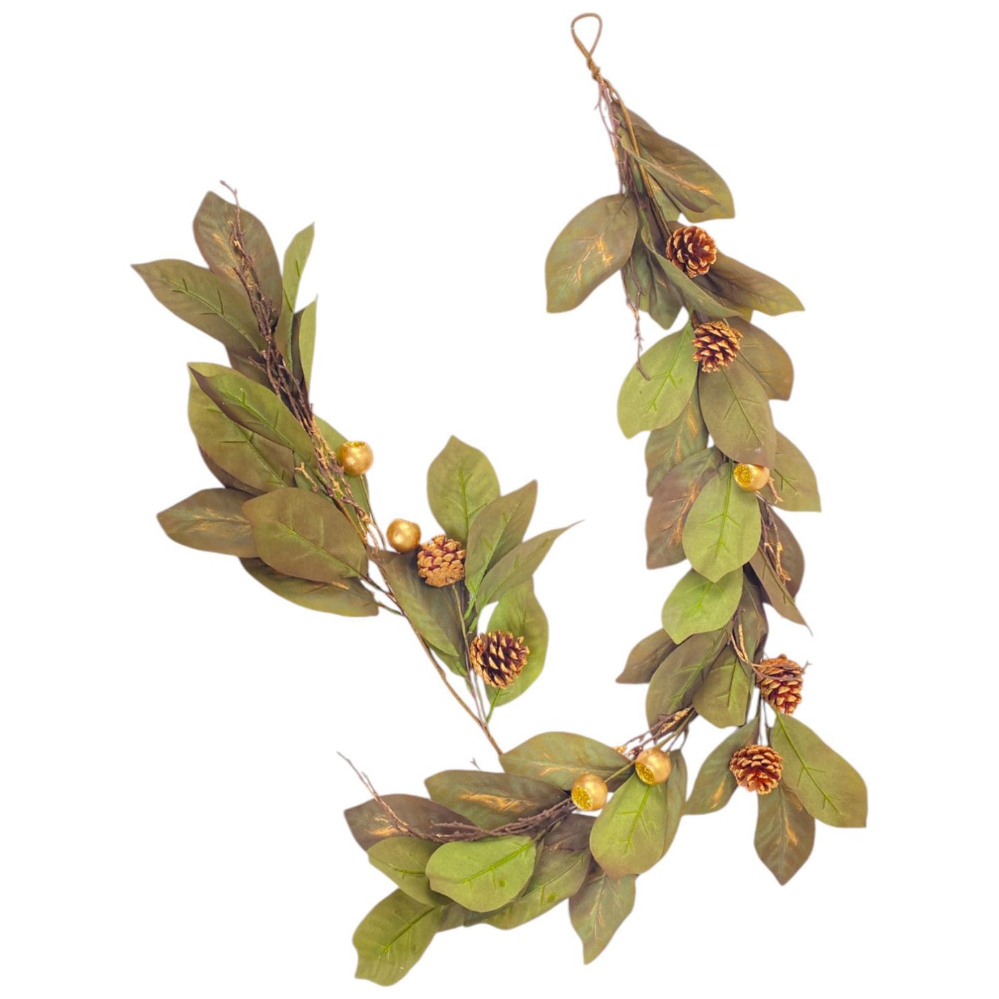 Guirnalda hojas verde anchas con bellotas