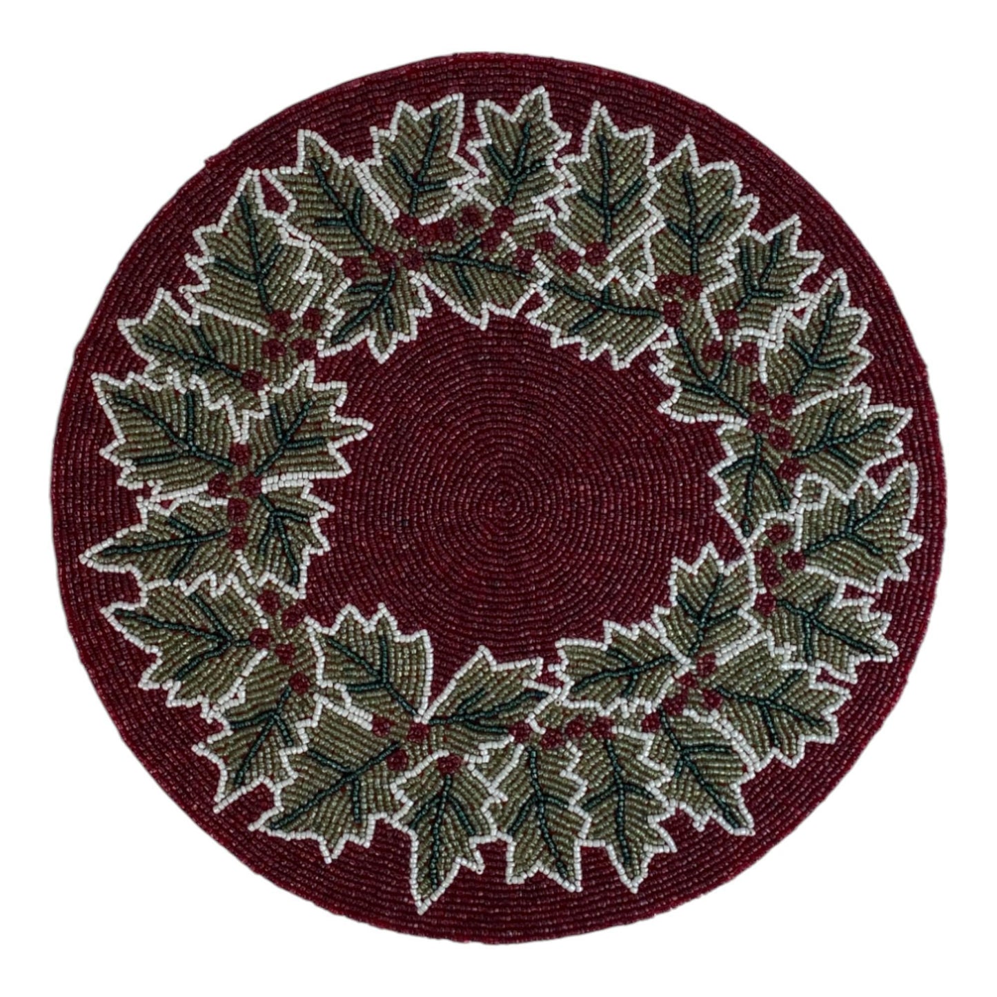 Individual ocre hoja holly con piedras