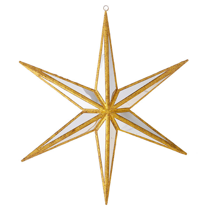 Estrella dorada con espejos