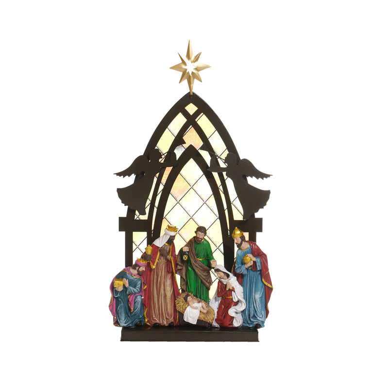 Nacimiento vitral metal