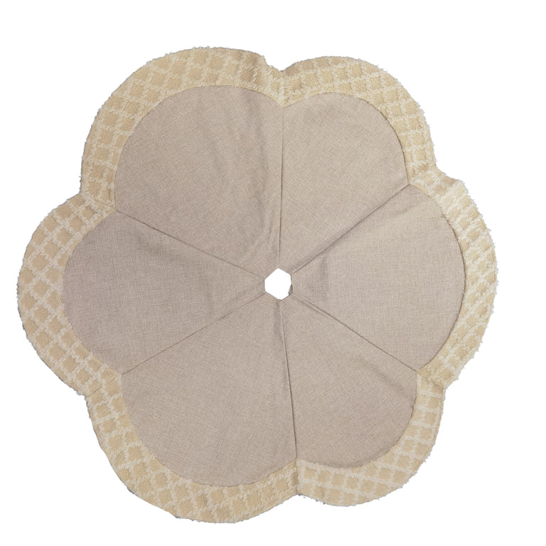 Falda para árbol beige peluda