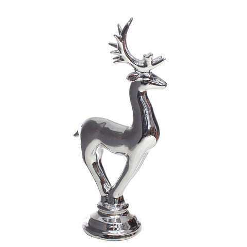 Venado decorativo plateado