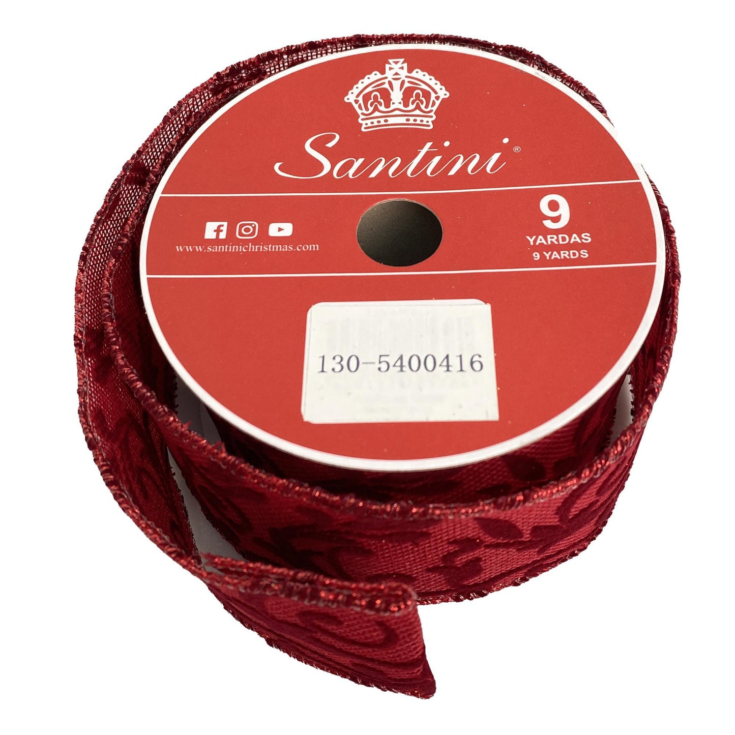 Cinta yute y terciopelo rojo quemado