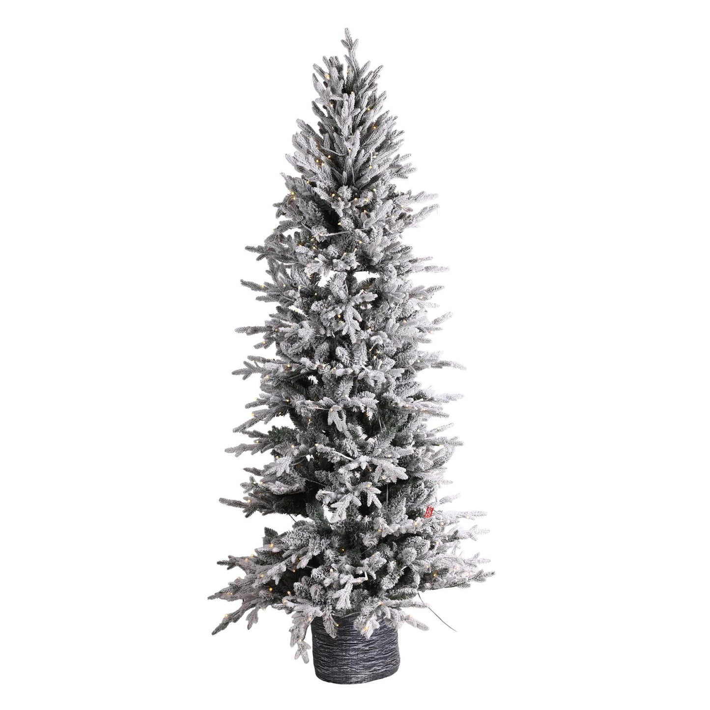 ARBOL NEVADO CON  LUCES Y BASE