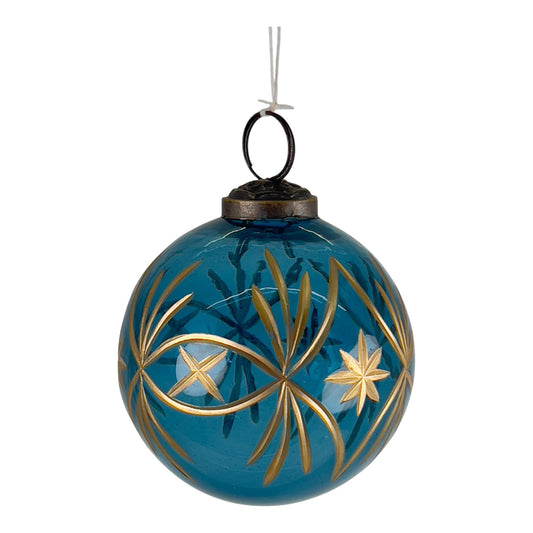 Esfera de vidrio vicel azul/dorado