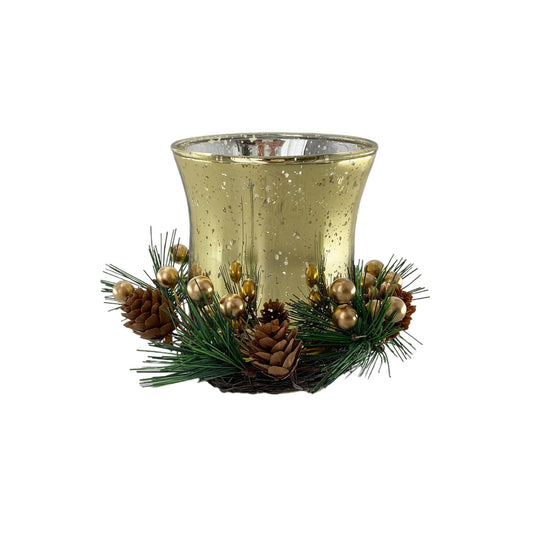 veladora con pino y bellotas