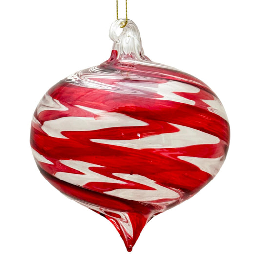 Bola de vidrio remolino rojo
