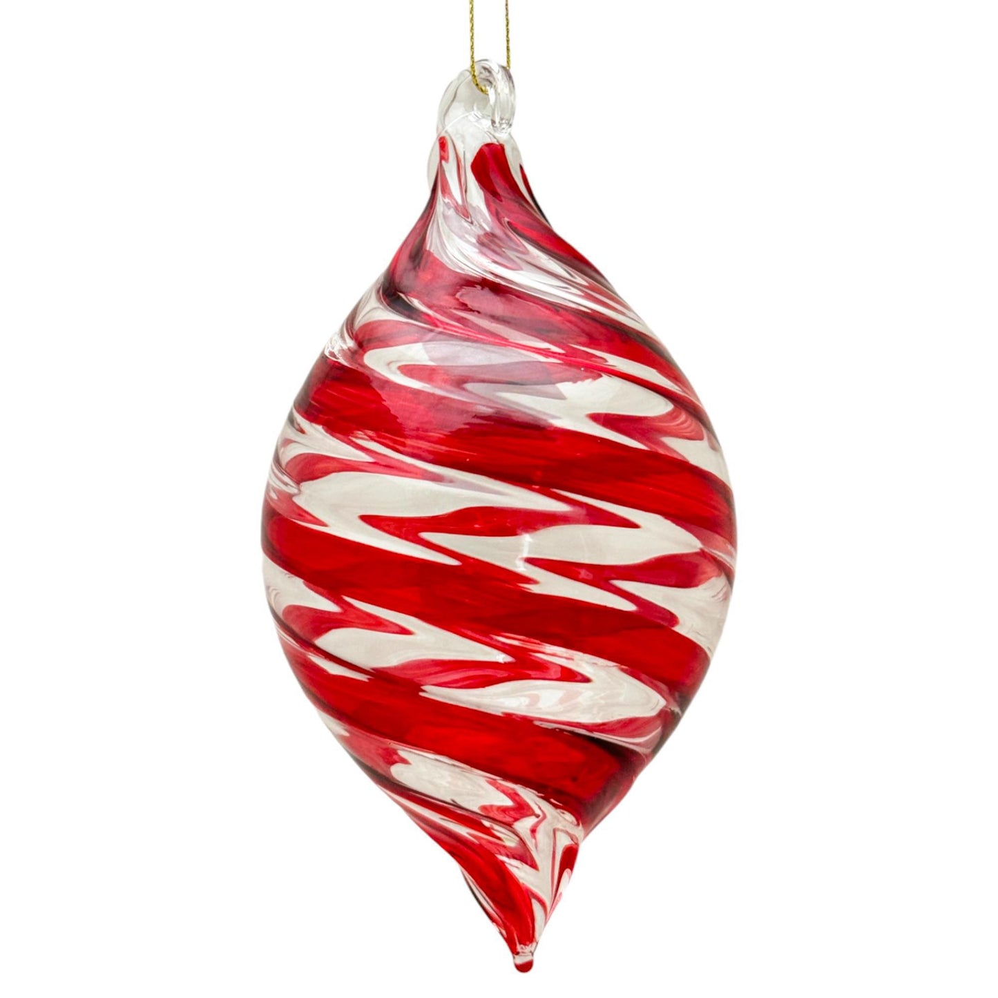 Bola de vidrio alargada remolino rojo