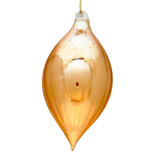 Esfera alargada dorada vidrio