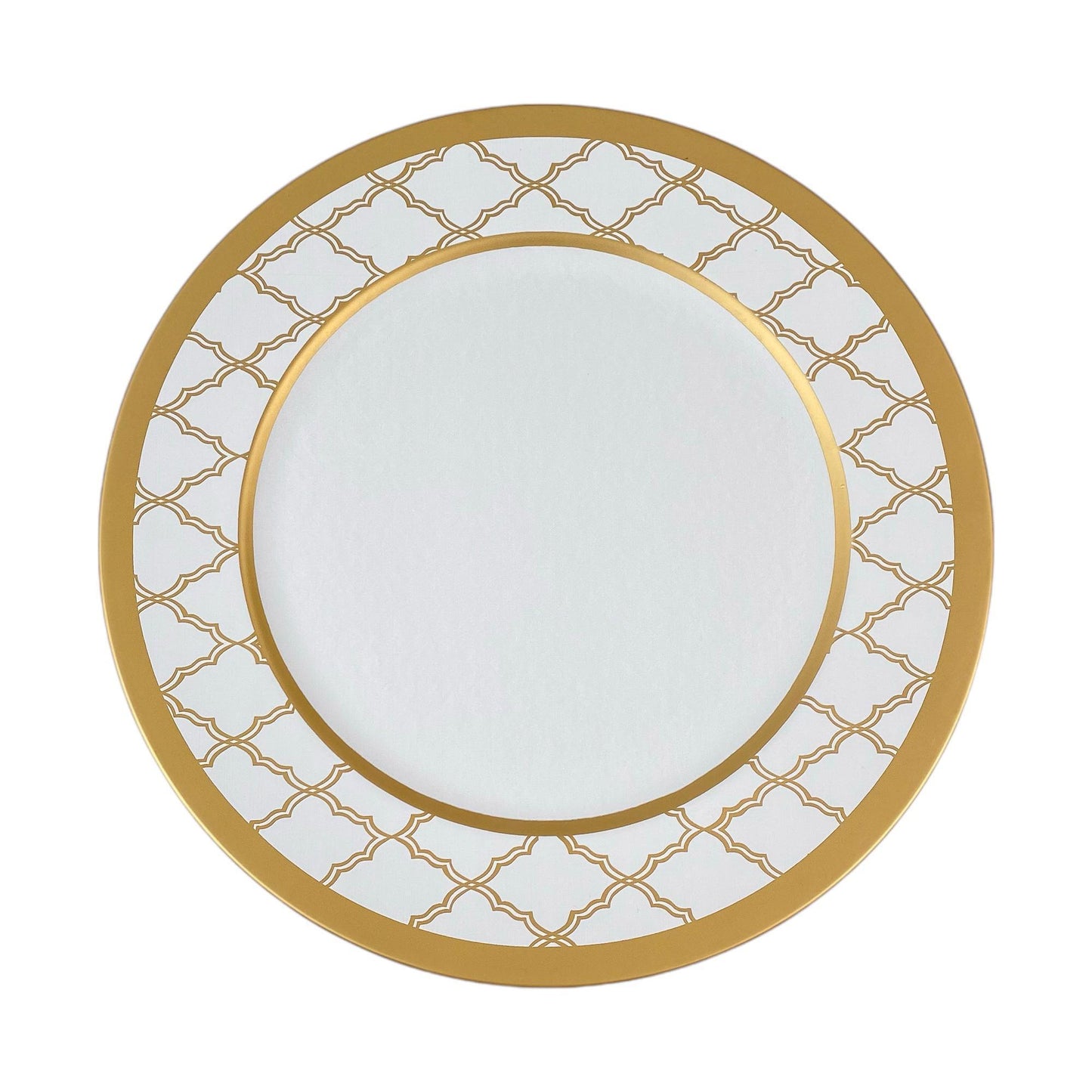 Plato base blanco orilla dorada