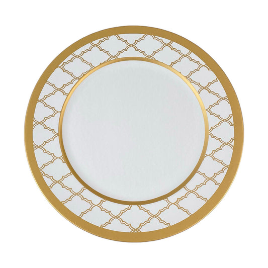 Plato base blanco orilla dorada