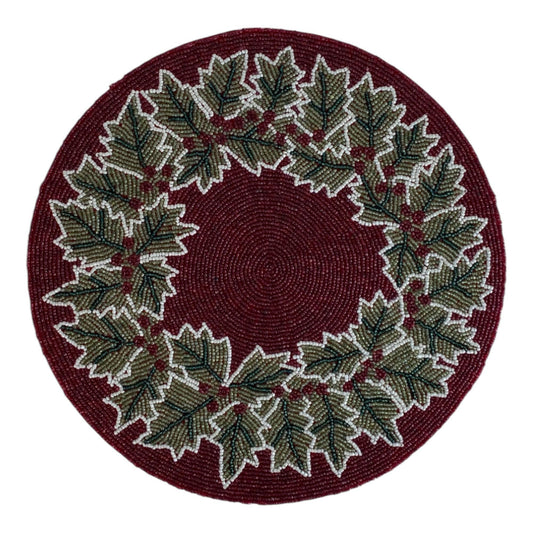 Individual ocre hoja holly con piedras