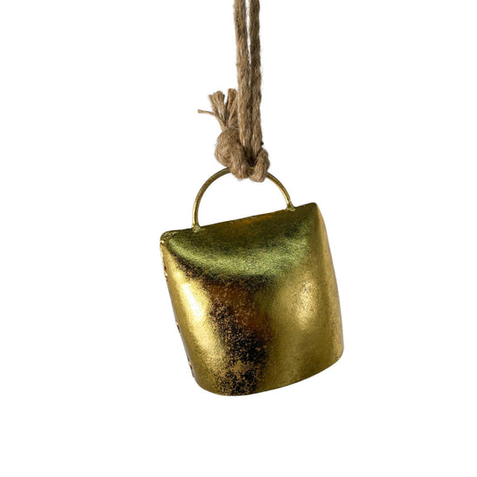 Cencerro dorado con lazo de yute
