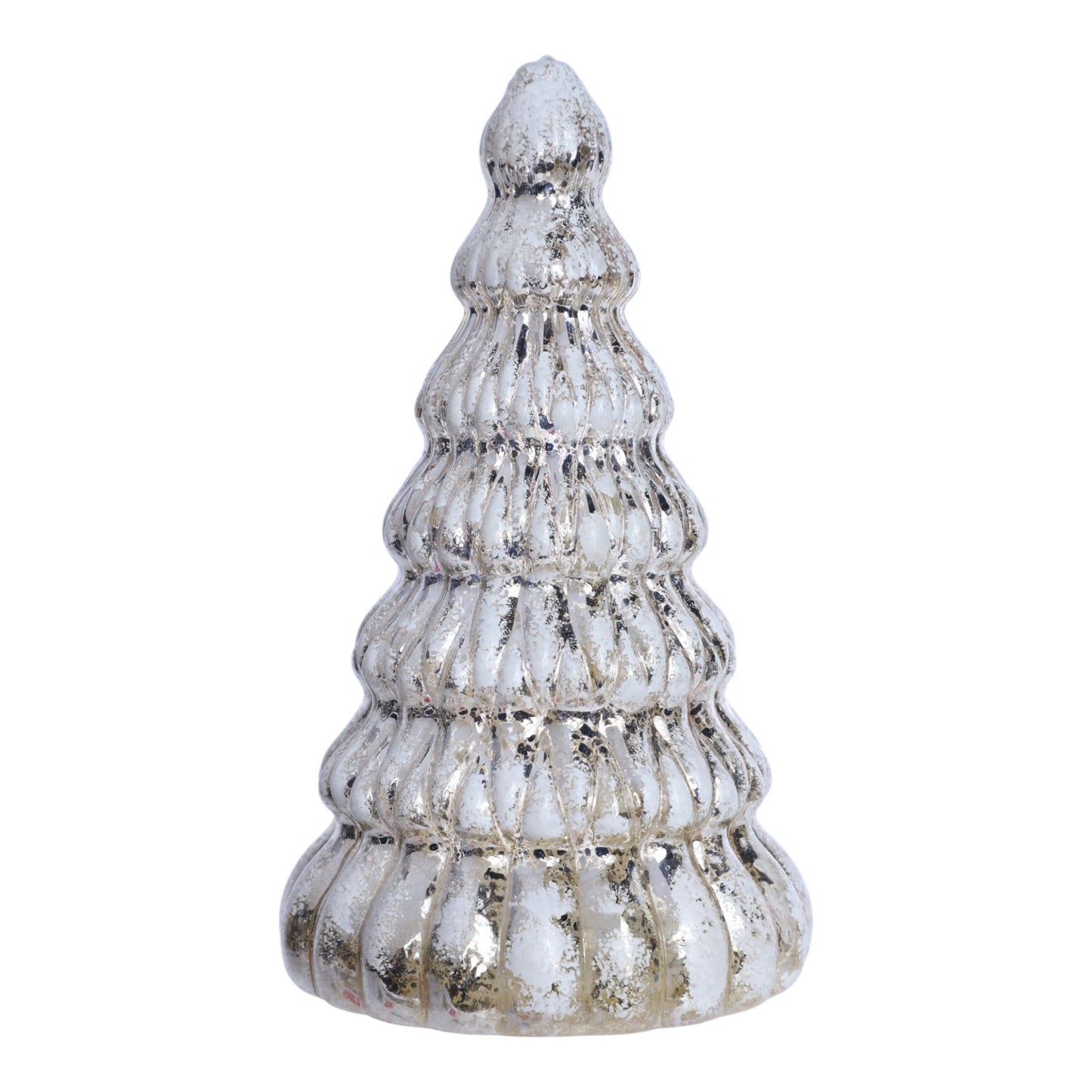 Pino de vidrio plateado con luz