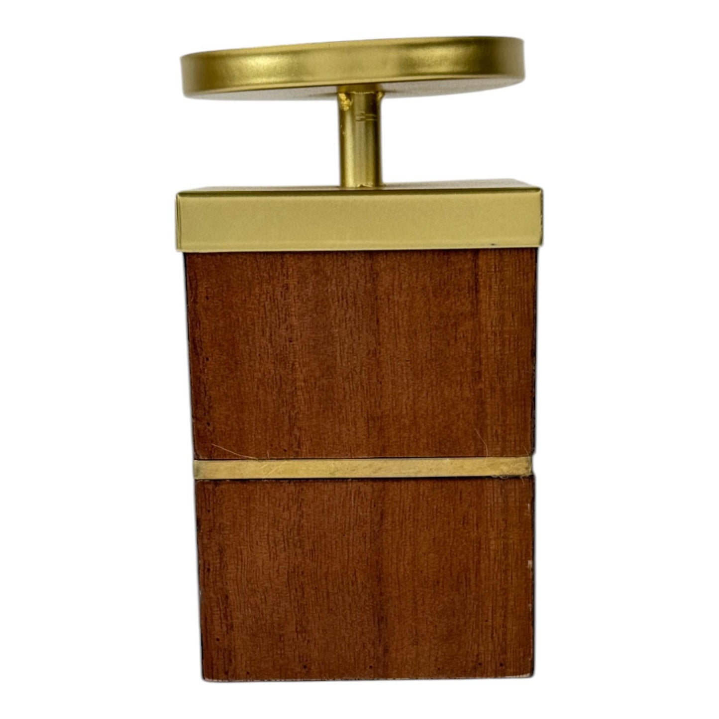 Candelero cuadrado de madera y metal