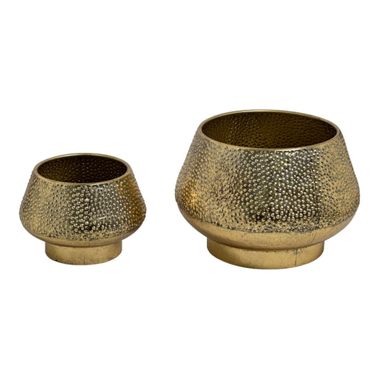 Maceteros metálicos dorados(Set 2 pcs)