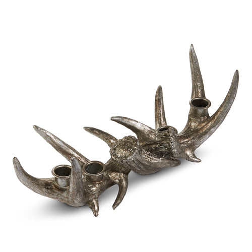 Candelero de cuernos pewter