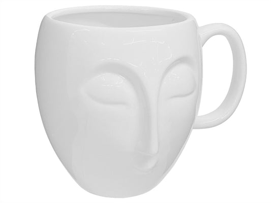 Taza Cerámica Blanca Rostro Femenino