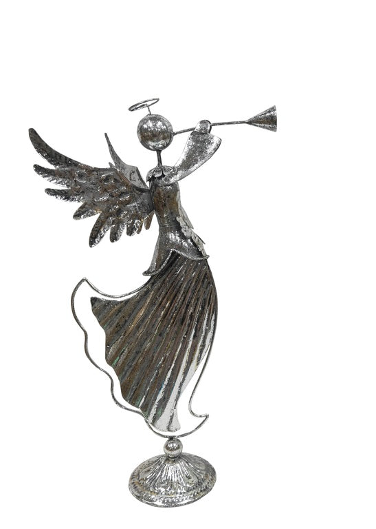 Ángel con trompeta metálico