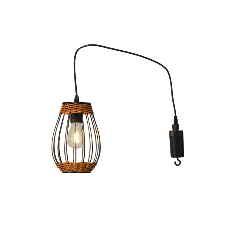 Lampara decorativa con mimbre