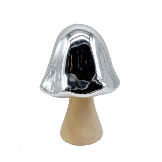 Adorno hongo madera y cerámica