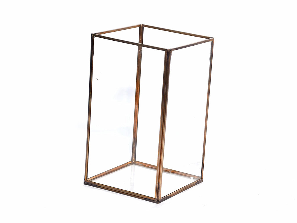 Portavela rectangular de vidrio