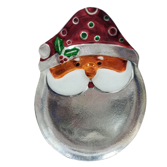 Plato de vidrio silueta Santa Claus