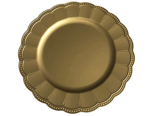 Plato base dorado orilla cenefa