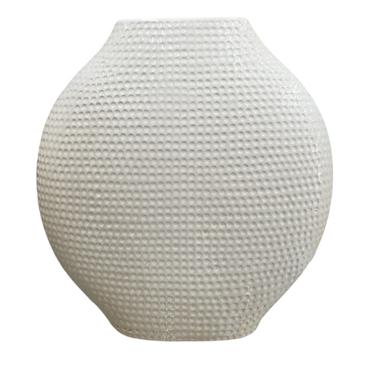 Florero ovalado plano beige