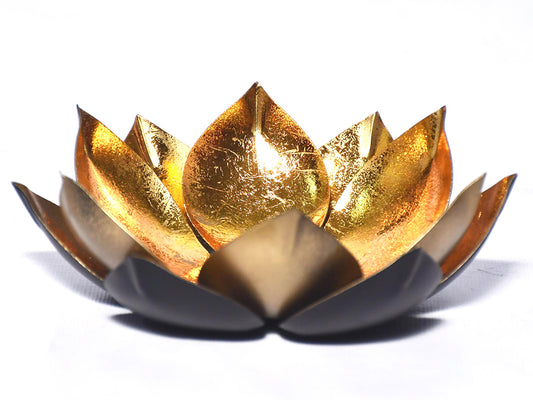 Candelero metalico flor de loto