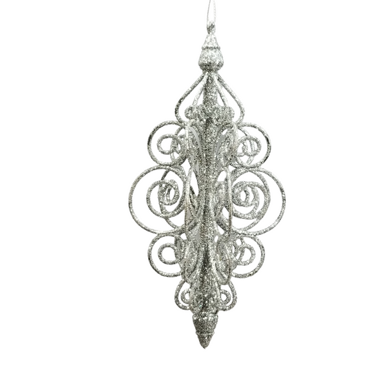 Adorno colgante chandelier plateado