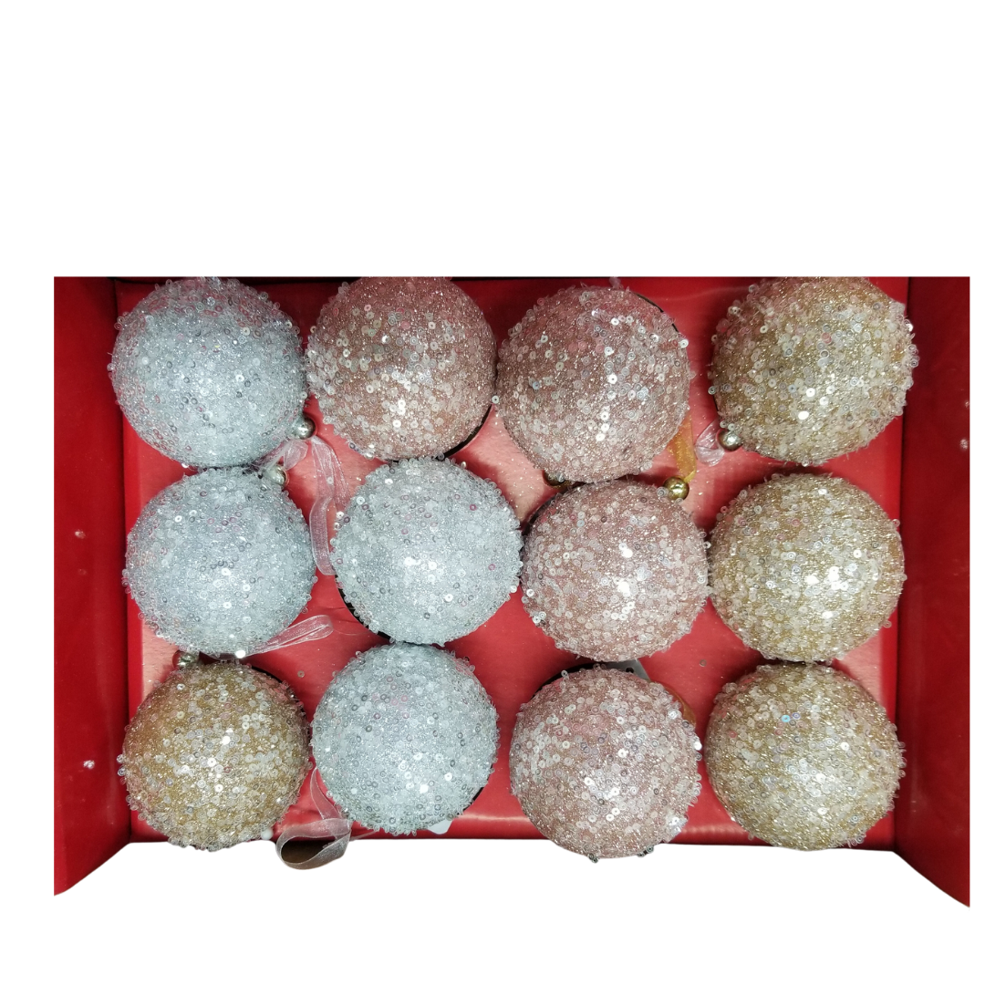 Bolas champán, plata y rose gold 12 pcs