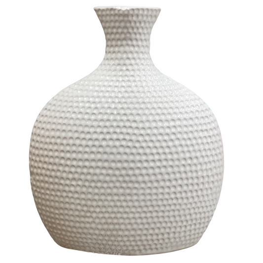 Florero cuello alto beige