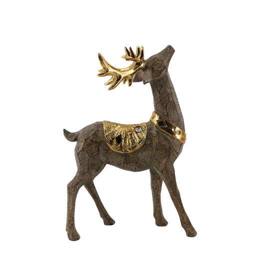 Venado de pie decoracion dorada