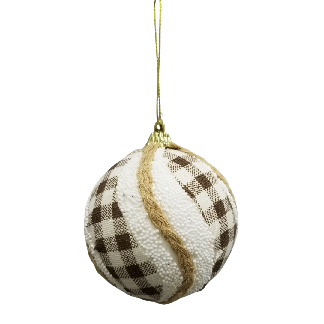 Bola decorativa blanco y café 6 pcs