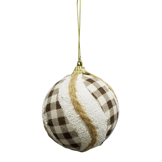 Bola decorativa blanco y café 6 pcs