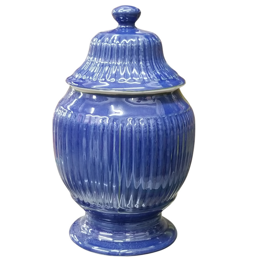 Florero urna azul