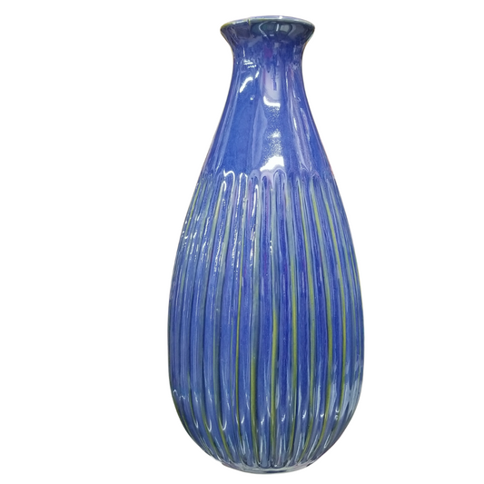 Florero elongado azul