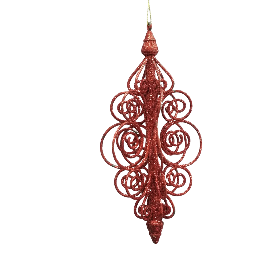 Adorno colgante chandelier rojo