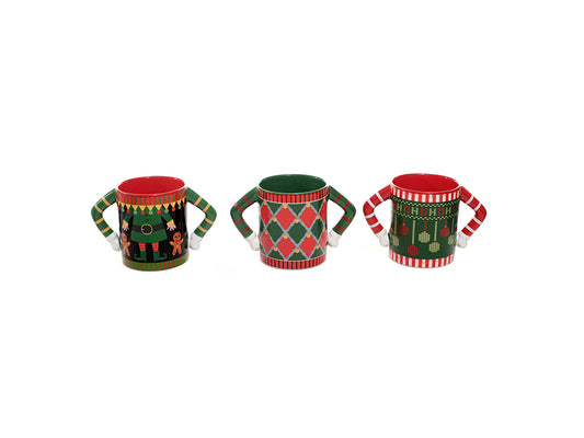 Taza de cerámica con agarradera brazos