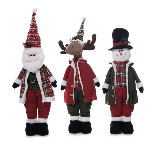 Peluche santa , reno u humbre de nieve