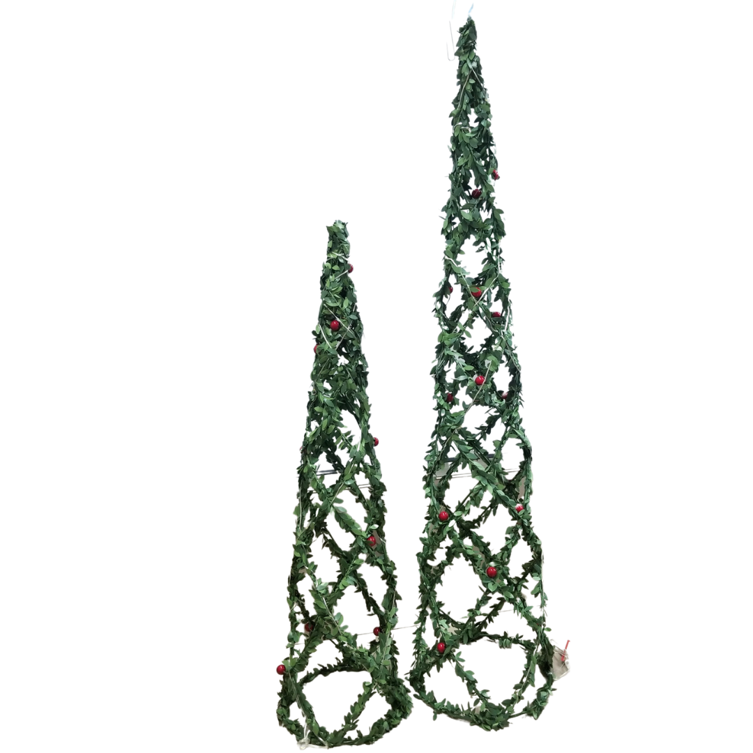 Arbol trenzado con luces set 2 pcs
