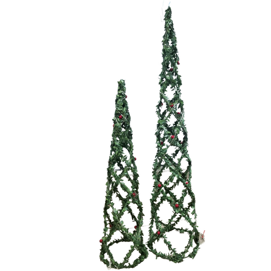 Arbol trenzado con luces set 2 pcs
