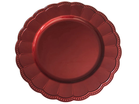 Plato base rojo orilla cenefa