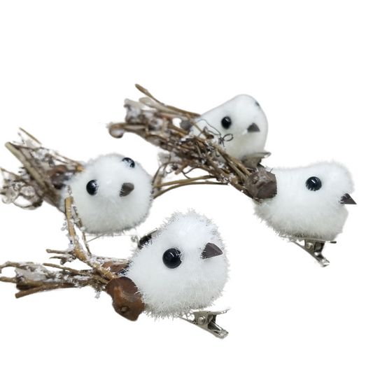 Palomas blancas con clip set 4 pcs