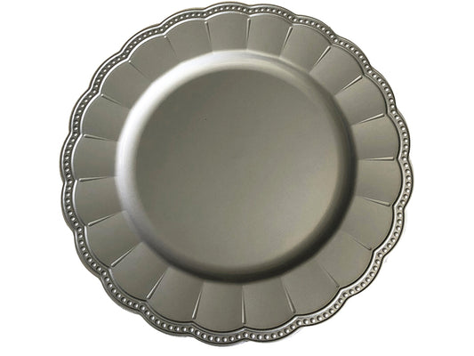 Plato base plateado con cenefa